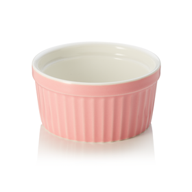 Set boluri pentru ramekin, Ø 9 cm, 130 ml, roz, 6 bucati, portelan
