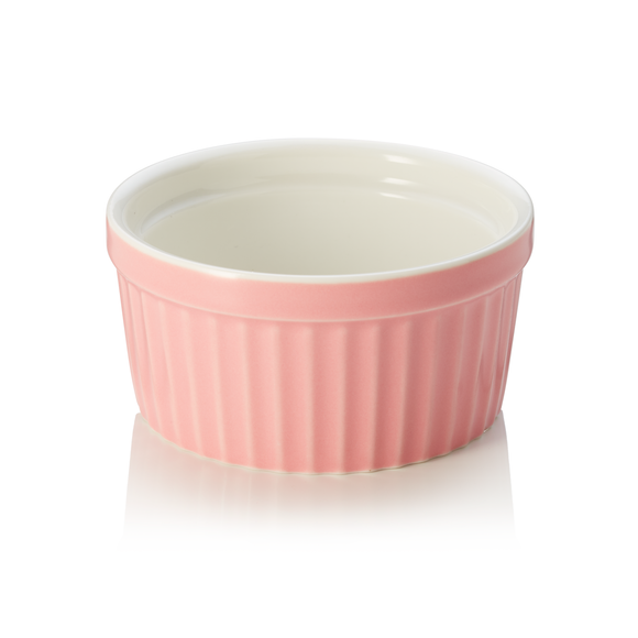 Set boluri pentru ramekin, Ø 9 cm, 130 ml, roz, 6 bucati, portelan