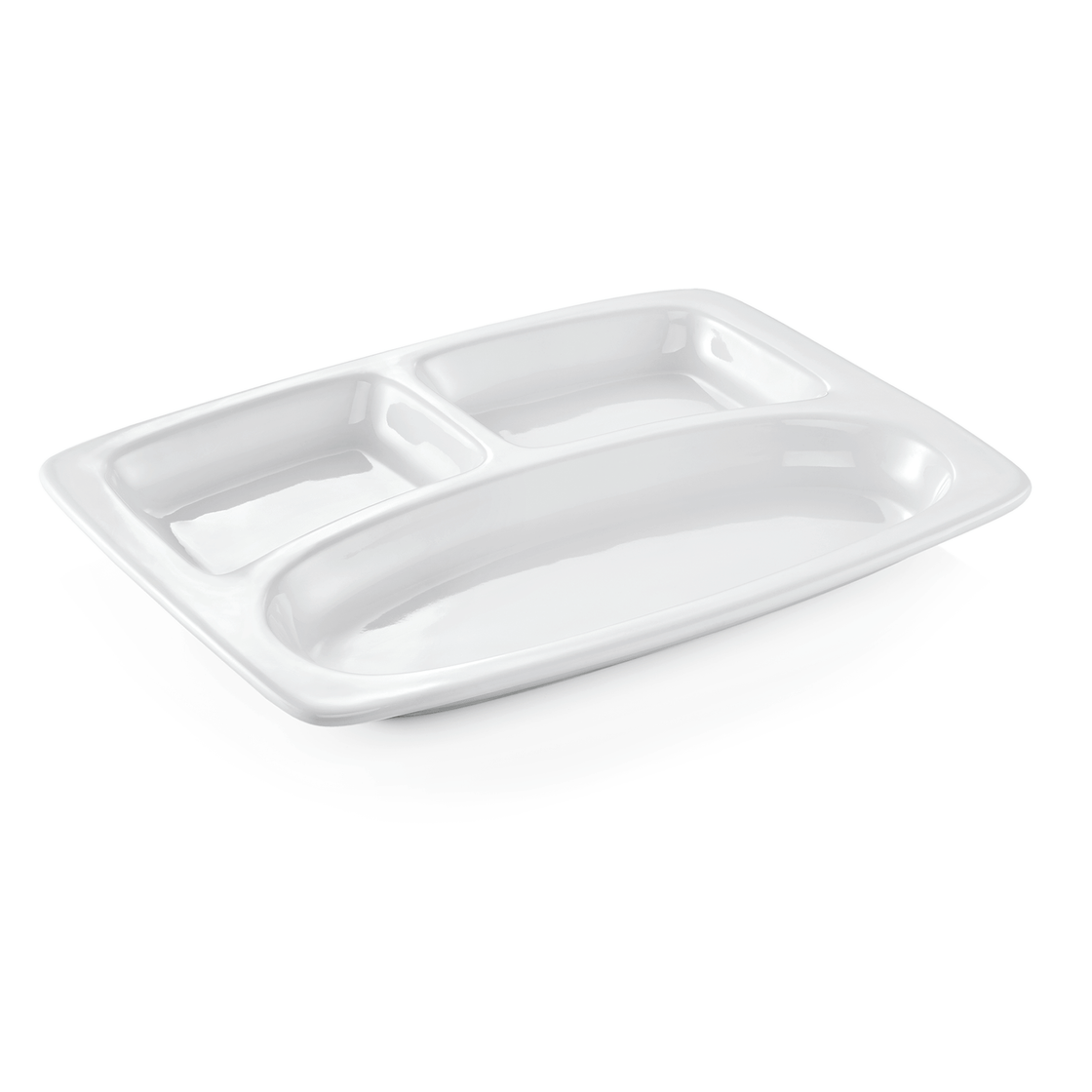 Set tavi compartimentate, 3 compartimente, 31 x 23 x 3 cm, set 3 bucati, portelan