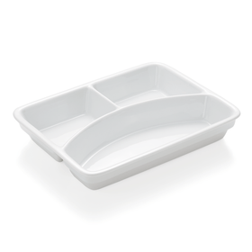 Set 3 farfurii compartimentate HAMBURG SYSTEM, 23,5 x 17,5 x 3,7 cm, 3 compartimente, portelan
