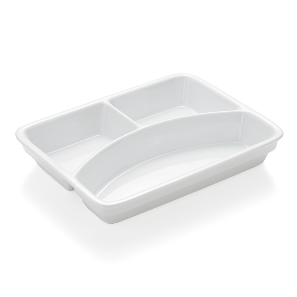 Set 3 farfurii compartimentate HAMBURG SYSTEM, 23,5 x 17,5 x 3,7 cm, 3 compartimente, portelan
