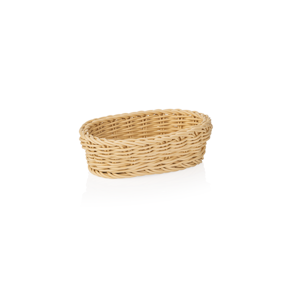 Cosuri de masa profesionale Basket Weaver, 19 x 12 x 6 cm, ovale, bej deschis, polipropilena, fara BPA