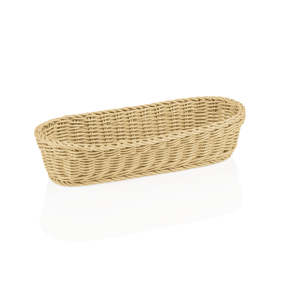 Cos pentru baghete Weaver Pro , 40 x 16 x 8 cm, forma ovala, bej deschis, polipropilena, fara BPA
