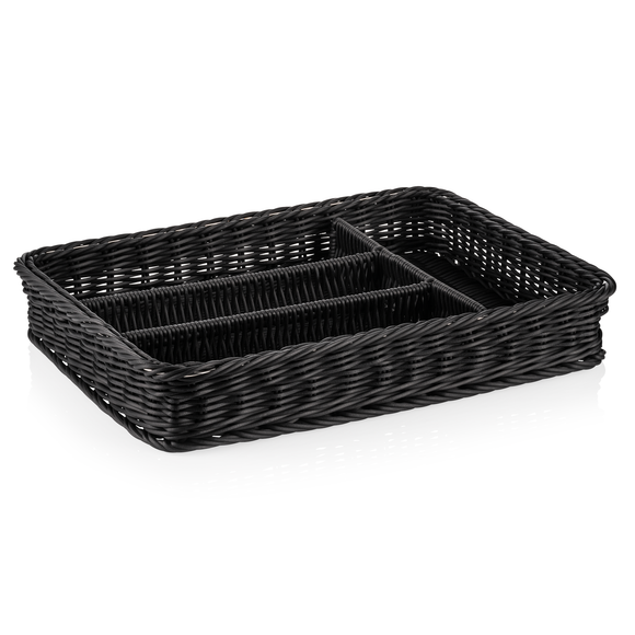 Cos pentru tacamuri Weaver Pro , 40 x 30 x 6,5 cm, negru, polipropilena, fara BPA
