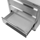 Masa mobila din inox cu trei sertare 80x60xH85 cm-8