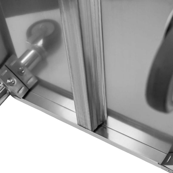 Masa mobila din inox cu polita, 120x60xH85 cm