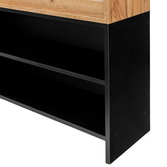 Vitrina pentru bomboane cu sticla H-127 cm L-106 cm G-30 cm stejar kraft/negru