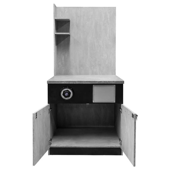 Dulap pentru espressor cu rafturi H-100/200 cm L-90 cm G-75 cm blat beton galaxy gri