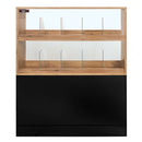 Vitrina pentru bomboane cu sticla H-127 cm L-106 cm G-30 cm stejar kraft/negru-2