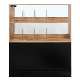Vitrina pentru bomboane cu sticla H-127 cm L-106 cm G-30 cm stejar kraft/negru - 0