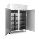 Frigider inox cu 2 usi pentru patiserie (tavi 60x40 cm), -28 C, 1200 Liti, ghidaje ajustabile, agent frigorific ecologic...