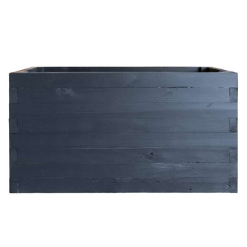 Ghiveci din lemn pentru flori 120x60xH74 cm, antracit, imagine 2