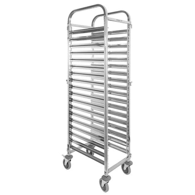 Carucior raft mobil gastronomic pentru tavi 38x55x175 cm inox - 0