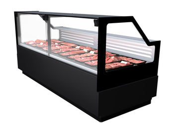 Vitrina orizontala servire carne mezeluri, 2 metri, temperatura -1 7, suprafata expunere 1,3 M, 1,7 kW
