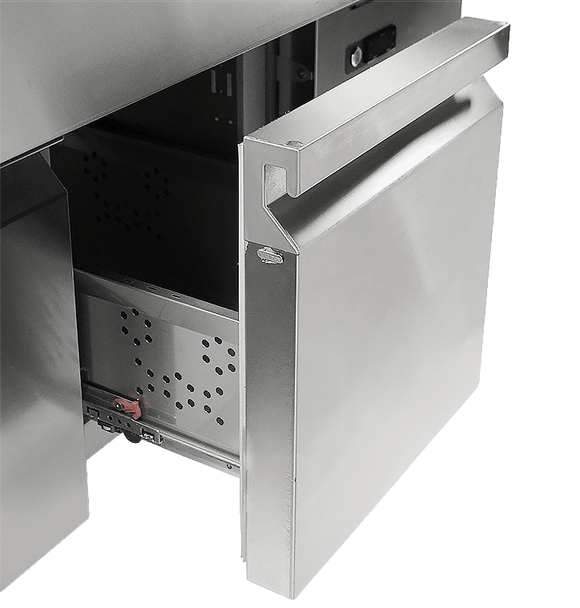 Statie cocktail bar inox, baza refrigerata, spalator + clatitor pahare, cuva divizata pentru gheata, speed rack, cuva ingrediente, tocator si pubela