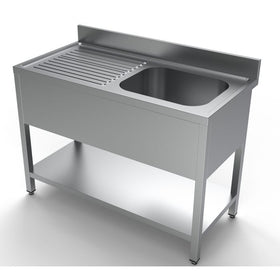 Spalator inox 1200 x 600 x H850mm. cu o cuva 500 x 400 x 250 pe partea dreapta, cu picurator
