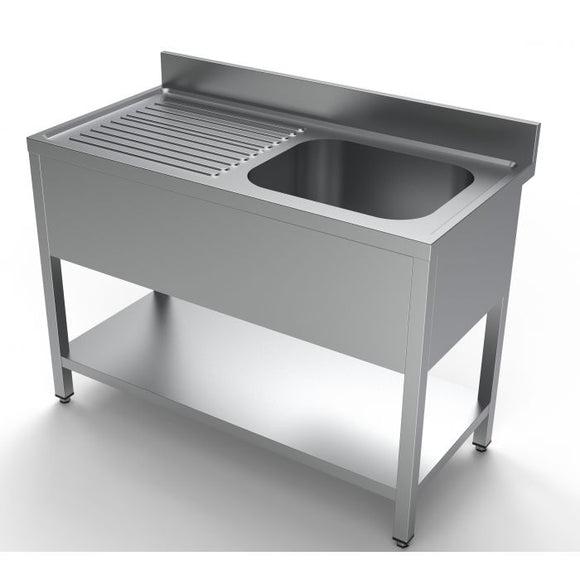 Spalator inox 1200 x 600 x H850mm. cu o cuva 500 x 400 x 250 pe partea dreapta, cu picurator