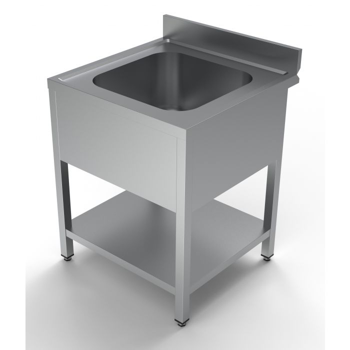 Spalator inox 700 x 700 x H850mm. cu o cuva 500 x 500 x 300