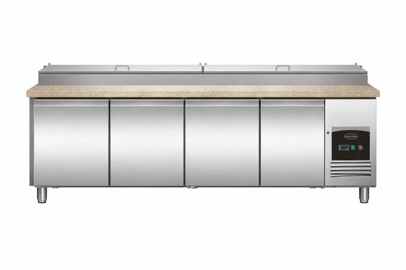 Saladeta 4 Uși cu Blat de Granit + 12 Container GN 1/3, +2/+8°C, 0.3 kW