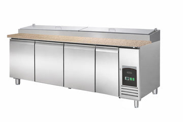 Saladeta 4 Uși cu Blat de Granit 12 Container GN 1 3, 2 8C, 0.3 kW