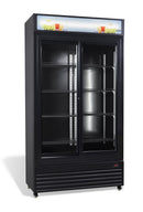 Vitrina frigorifica verticala, 780 Litri, racire ventilata, iluminare LED, culoare neagra, 2 usi culisante-1