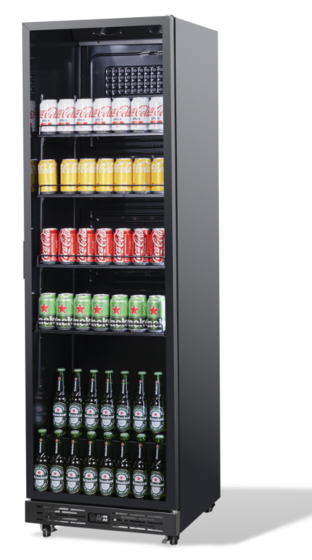 Vitrina frigorifica pentru bauturi +2/+10, 375 Litri, 4 polite, negru, iluminare LED clasa energetica B