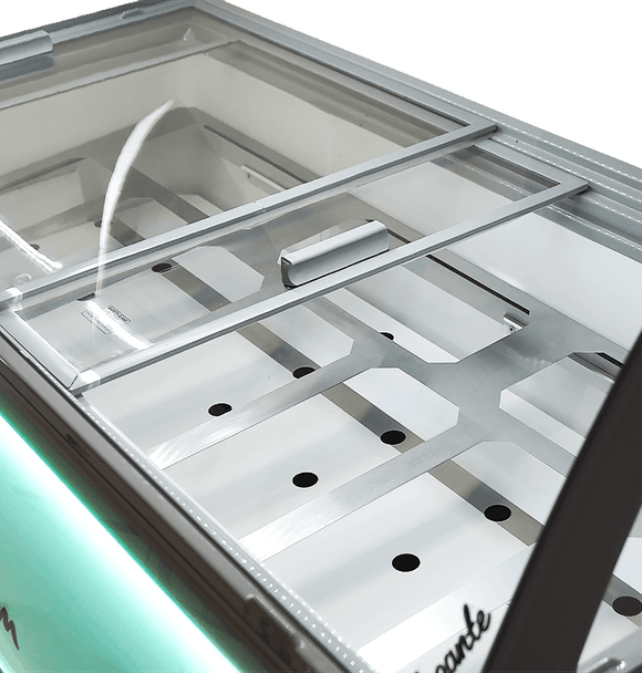 Vitrina de inghetata Curacao, expunere 10 cuve, -22/-15°C, racire statica, iluminare LED, 0.5 kW, clasa energetica A