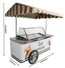 Carucior servire inghetata, expunere 9 cuve, -22/-15°C, racire statica, iluminare LED, cu spalator clesti, tejghea inox, clasa energetica A-4