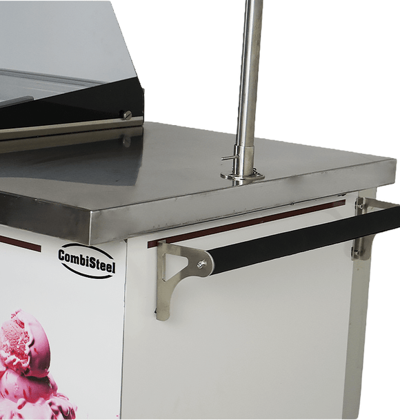 Carucior servire inghetata, expunere 9 cuve, -22/-15°C, racire statica, iluminare LED, cu spalator clesti, tejghea inox, clasa energetica A