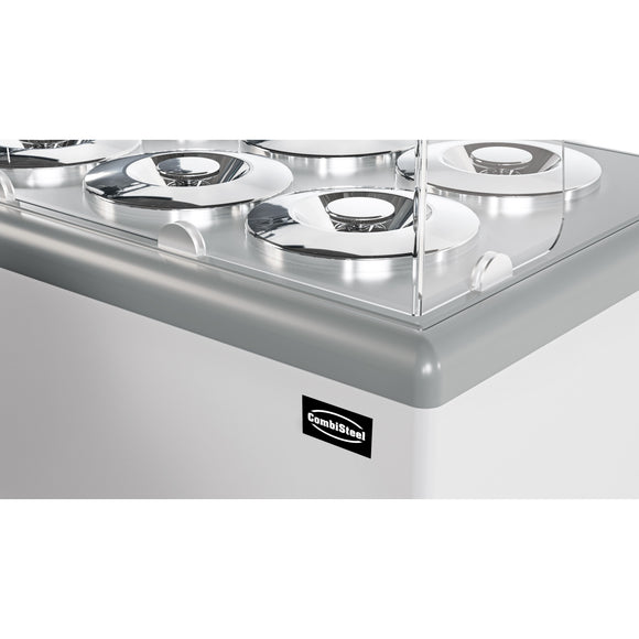 Vitrina servire inghetata, expunere 6 cuve rotunde, -20/-10°C, racire statica,, clasa energetica A