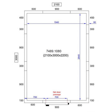 Camera frigorifica completa cu podea si usa acces, grosime pereti 80 mm., 210x300xH220 cm, 11,2 m3