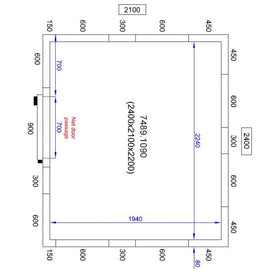 Camera frigorifica completa cu podea si usa acces, grosime pereti 80 mm., 240x210xH220 cm, 8,9 m3 - 0