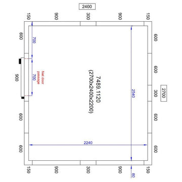 Camera frigorifica completa cu podea si usa acces, grosime pereti 80 mm., 270x240xH220 cm, 11,6 m3