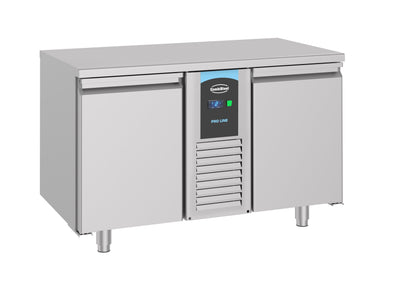 Masa refrigerata inox -2/+8, 2 usi, 2 compartimente individuale, 281 Litri, racire ventilata, clasa energetica A