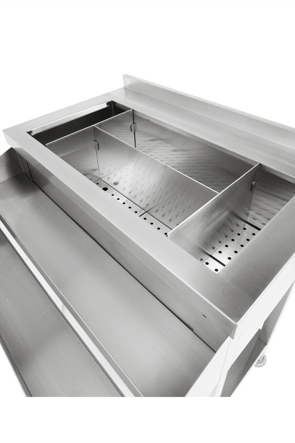 Cockatil bar station inox, cuva de gheata divizata, latime 90 cm