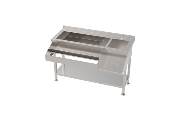 Cockatil bar station inox, cuva de gheata divizate, 1 spalator, 140 cm latime