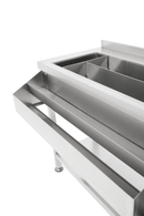 Cockatil bar station inox, cuva de gheata divizate, 1 spalator, 140 cm latime-6