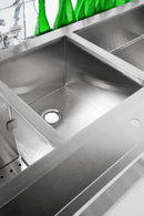 Cockatil bar station inox, 2 cuve de gheata divizate, 1 spalator, 160 cm latime-3