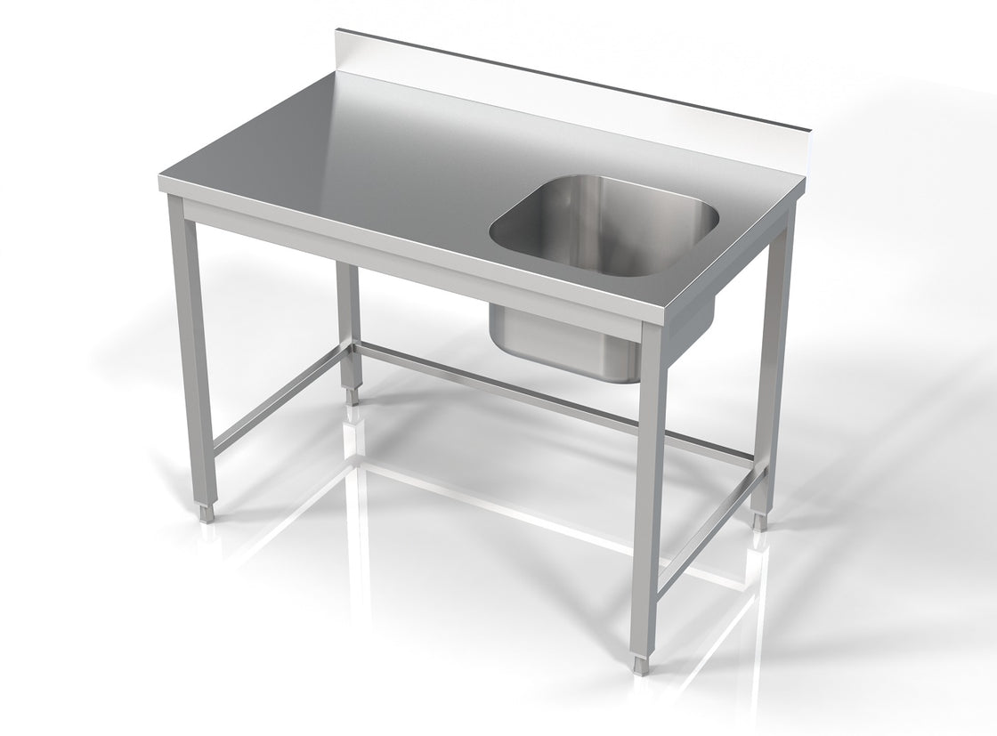 Masa inox 70x120 cm, cu o cuva incastrat pe partea dreapta