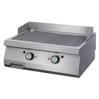 Plita fry top gaz, striat, 90cm, plita cromata, 18kW Plita are o finisare cromat