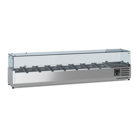 Vitrina refrigerate pentru ingrediente, cap. 8 cuve GN 1/3, +2 / +8 ºC, 180 cm