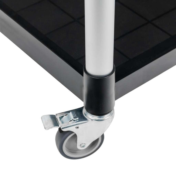 Carucior gastronomic pentru ospatar 80x40x95 cm 2 polite plastic