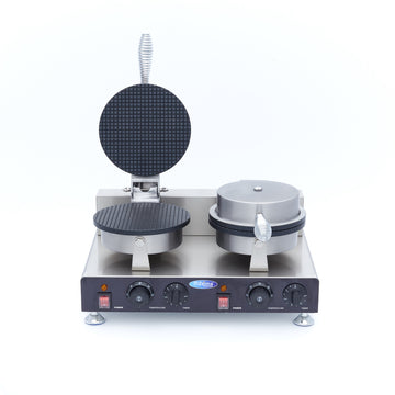Aparat de copt vafe dublu - pentru cornete de inghetata, dimensiune vafe ø210 x H3 mm Aparatul pentru vafe este un