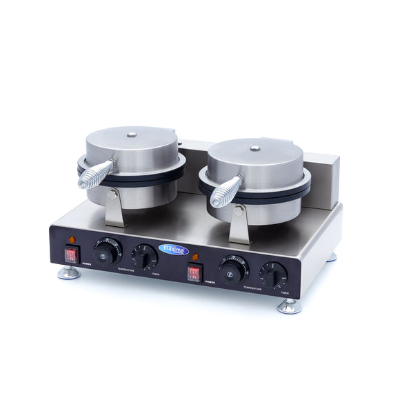 Aparat de copt vafe dublu - pentru cornete de inghetata, dimensiune vafe ø210 x H3 mm Aparatul pentru vafe este un
