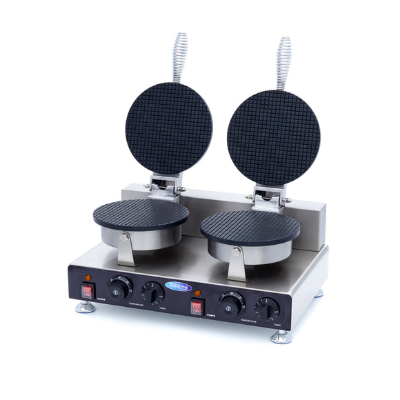 Aparat de copt vafe dublu - pentru cornete de inghetata, dimensiune vafe ø210 x H3 mm Aparatul pentru vafe este un