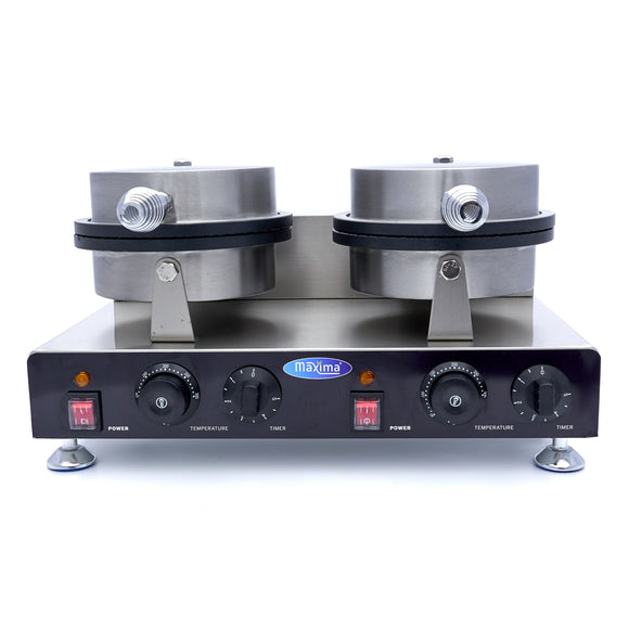 Aparat de copt vafe dublu - pentru cornete de inghetata, dimensiune vafe ø210 x H3 mm Aparatul pentru vafe este un