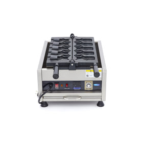 Aparat de copt vafe rotativ - 5 Taiyaki forma peste - dimensiuni vafe L12 x A7 x H3cm Cand coci vafe cu acest