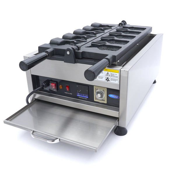 Aparat de copt vafe rotativ - 5 Taiyaki forma peste - dimensiuni vafe L12 x A7 x H3cm Cand coci vafe cu acest