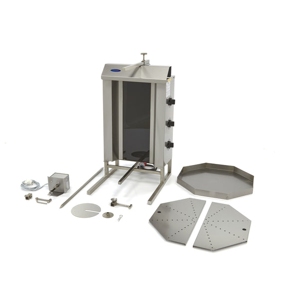 Aparat pentru shaorma si kebab, 3 arzatoare, lungime ax 60.8 cm - 30kg carne, electric
