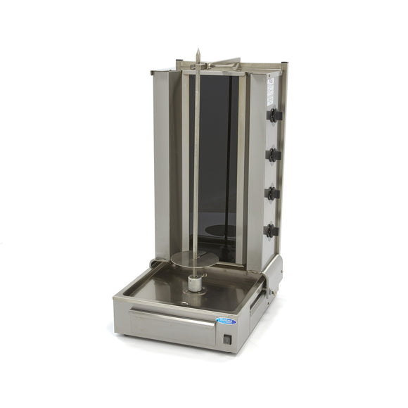 Aparat pentru shaorma si kebab, 4 arzatoare, lungime ax 73 cm - 70kg carne, electric Este un delicious doner kebab